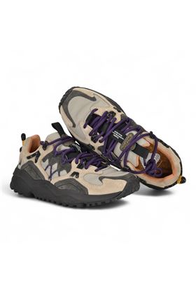 Sneaker in camoscio e nylon colore beige egrigio. FLOWER MOUNTAIN | YAMABUSHI WOMEN-1B77